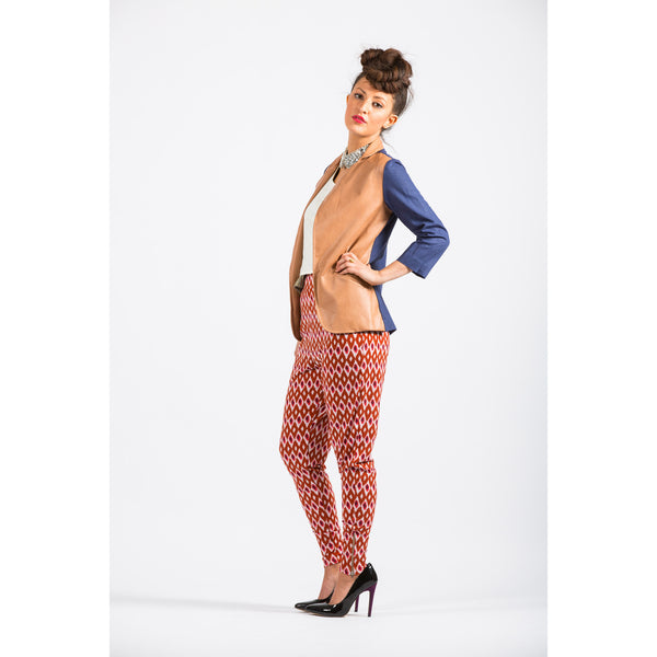 navy tan linen blazer sol hermana