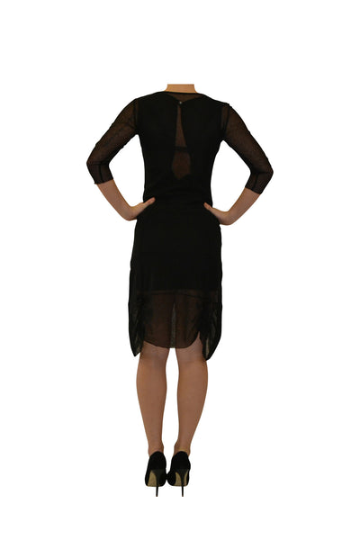 black fitted sheer dress marion liese