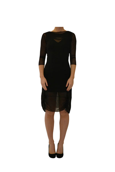 black fitted sheer dress marion liese