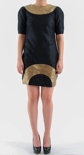 goddess-dress-divya-r-black-gold-silk-leather-front-1