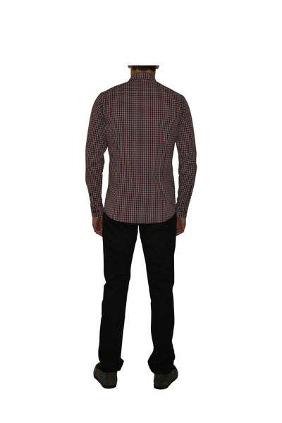 rust white hudson check shirt clemente and talarico