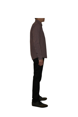 rust white hudson check shirt clemente and talarico