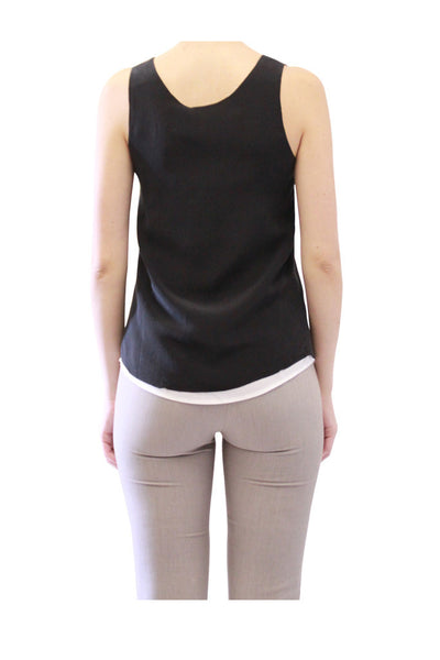 black white lined silk cami amber by grace
