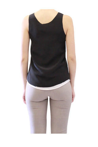 black white lined silk cami amber by grace