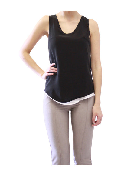 black white lined silk cami amber by grace
