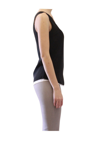 black white lined silk cami amber by grace