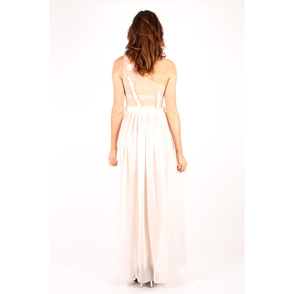 off-white one shoulder formal gown eva Q