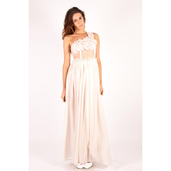 off-white one shoulder formal gown eva Q