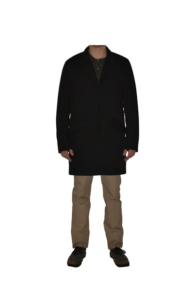 indigo patted military car coat 