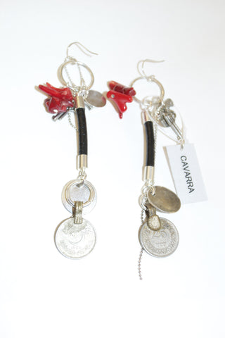 silver coral texas earrings cavarra