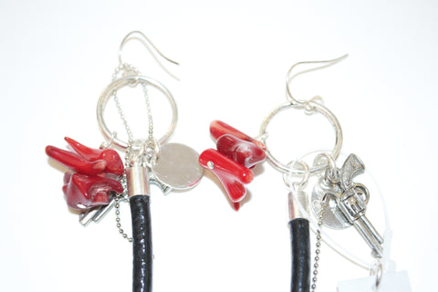 silver coral texas earrings cavarra