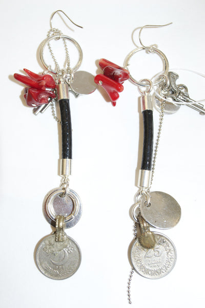 silver coral texas earrings cavarra